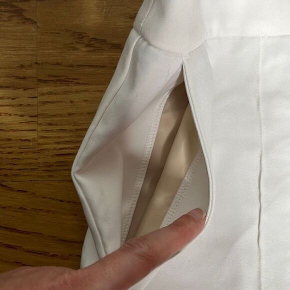 Express Stretchable Trousers Ankle High Rise Curvy White Women's Pants Size 8S N - Picture 7 of 16